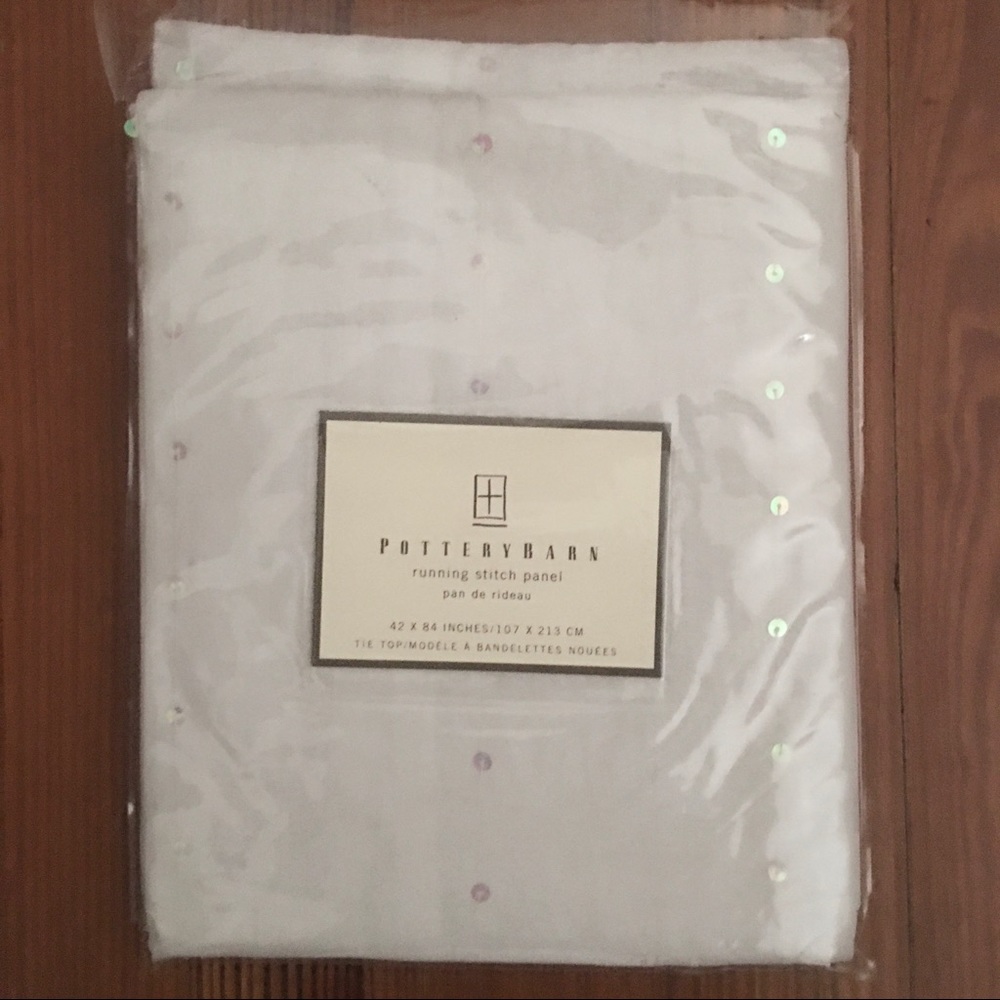 Pottery Barn Curtain Window Panel Sequin Accents
